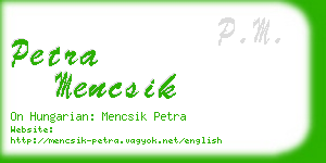 petra mencsik business card